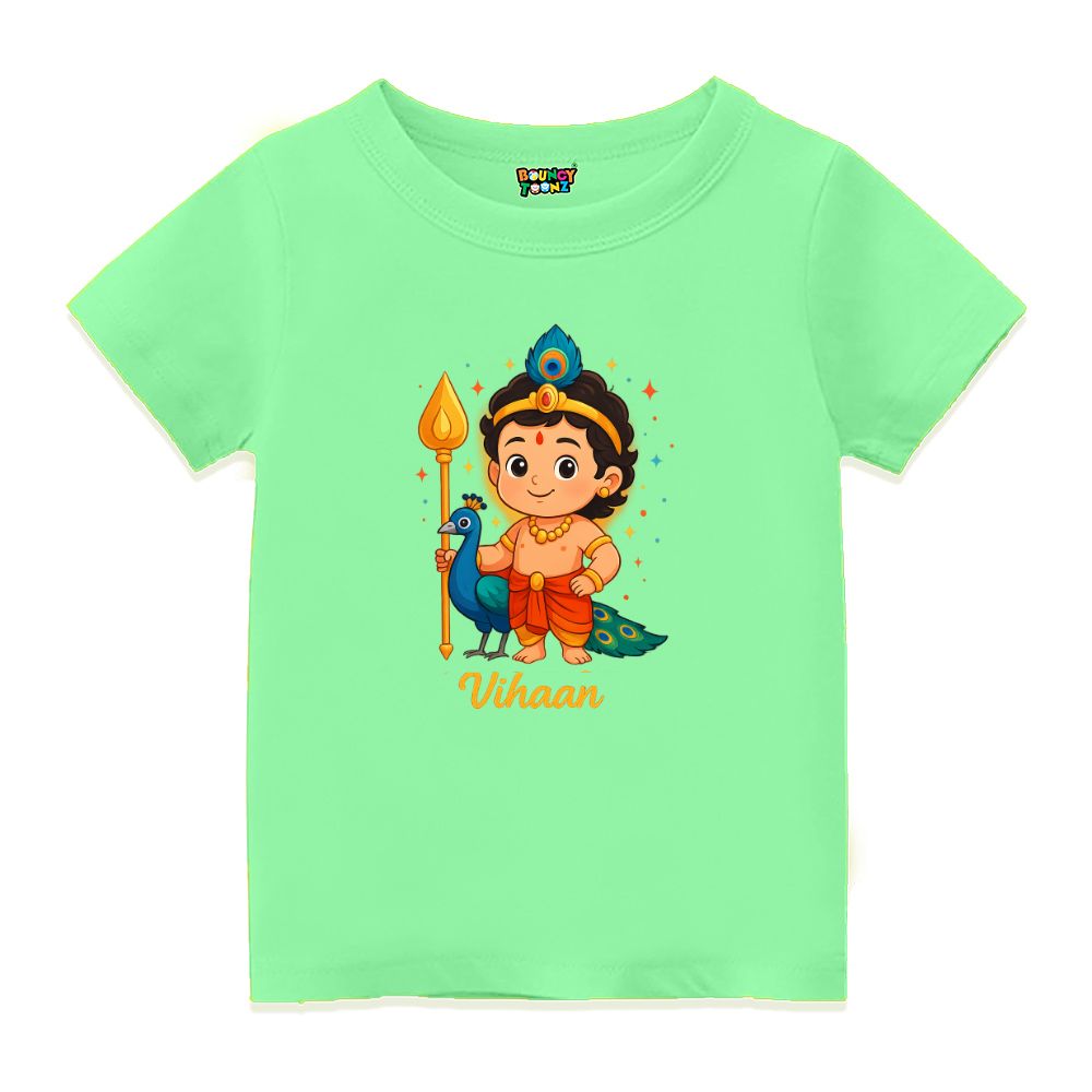 Lord Muruga Themed Kids T-Shirt for Little Murugan Devotee