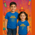 "Super Patakha" & "Mini Patakha" Funny Sibling Diwali T-Shirt Set