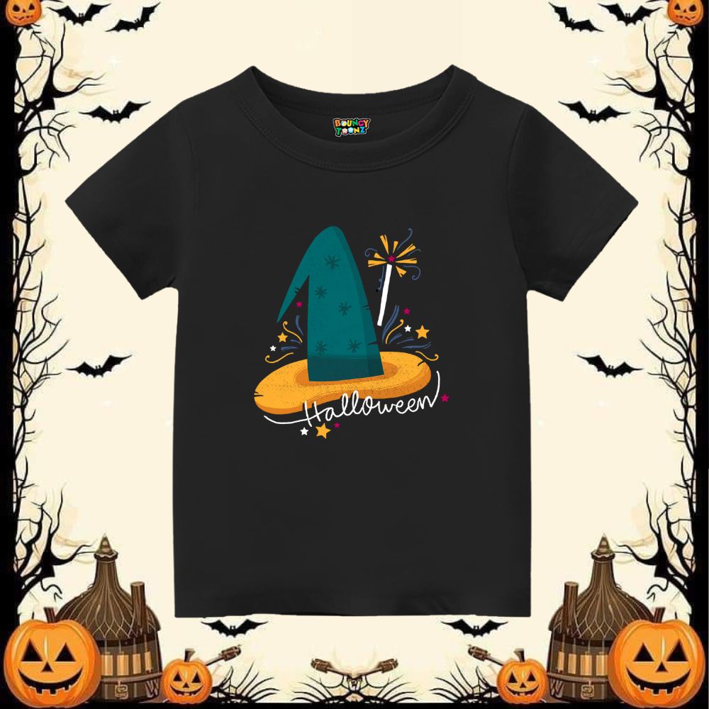 Happy Halloween Witch Hat Kids' T-shirt - Spooky Magic Tee