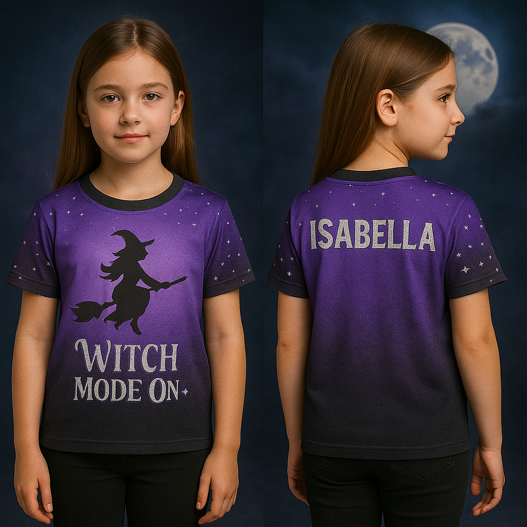Witch Purpley Halloween Jersey for kids