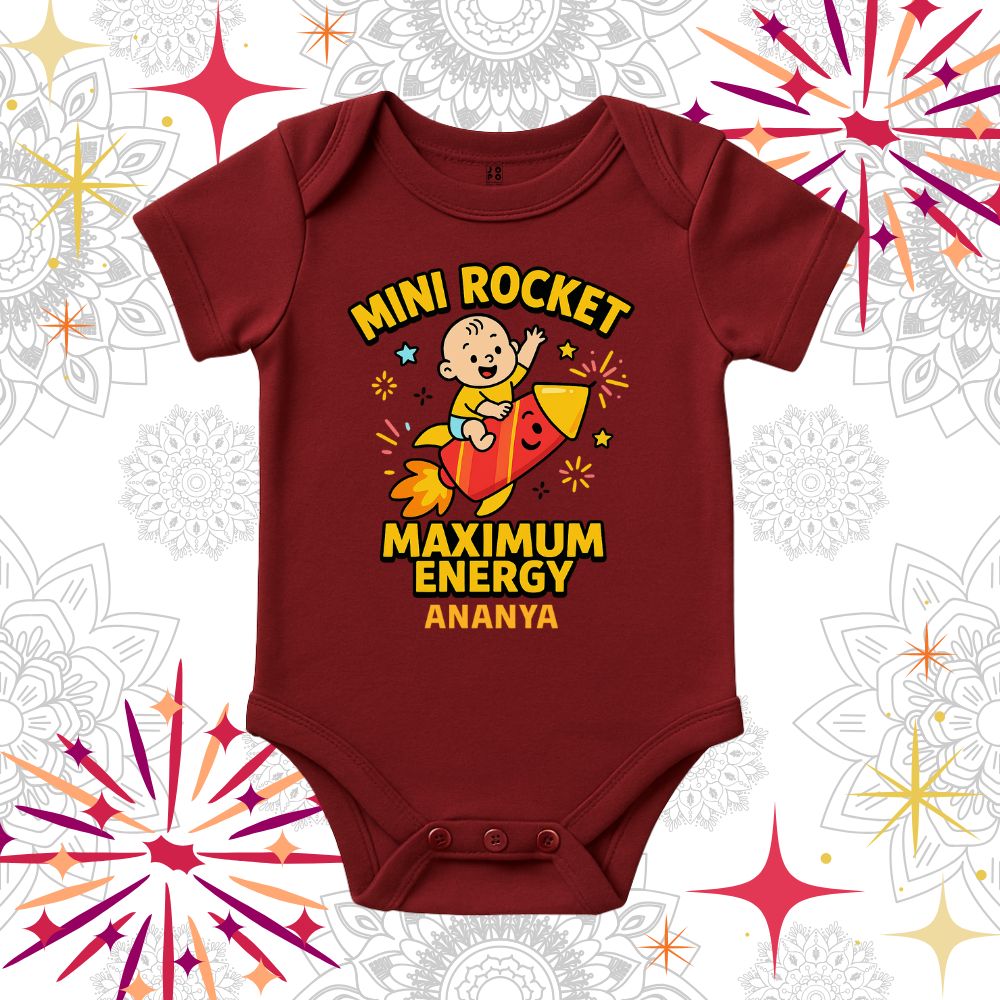 Mini Rocket Maximum Energy -  Personalized Baby Onesie