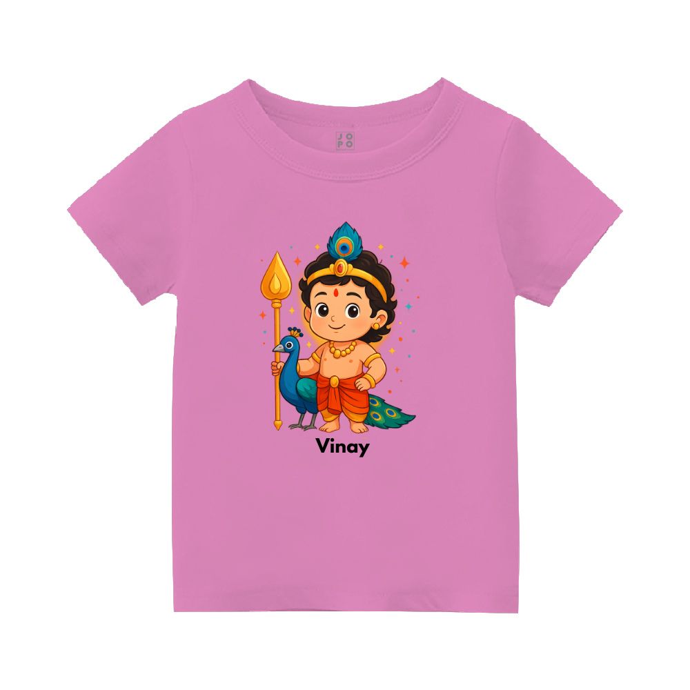 Lord Muruga Themed Kids T-Shirt for Little Murugan Devotee
