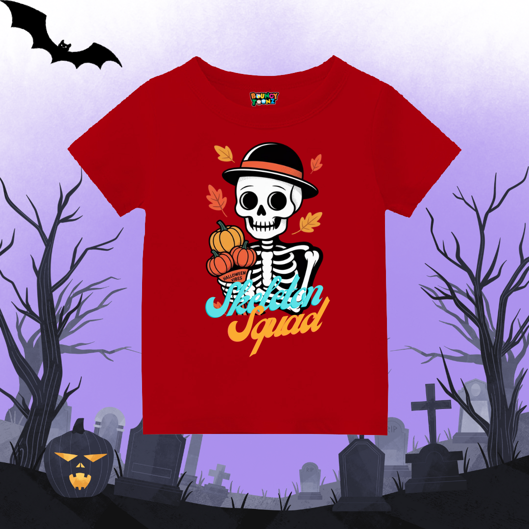 Spooky Fun 'Skeleton Squad' Halloween Kids T-Shirt