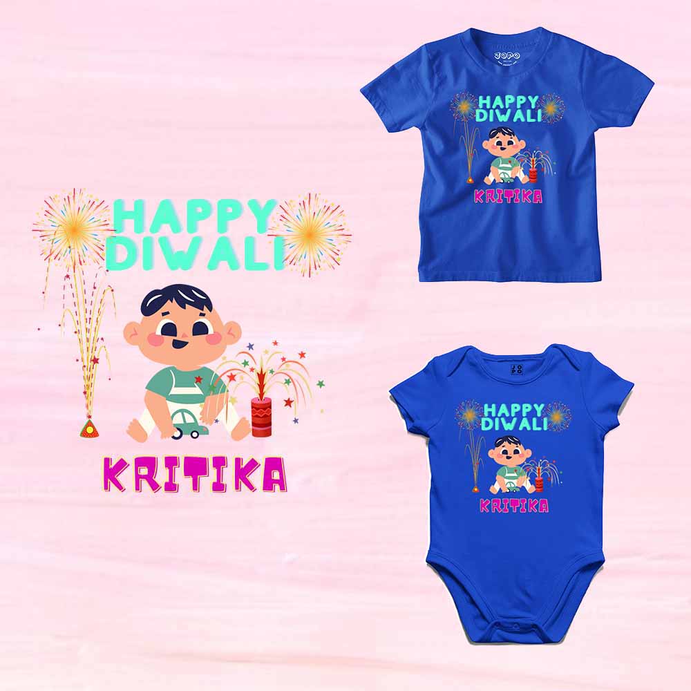 My First Diwali with Names customised T-shirt/onesie