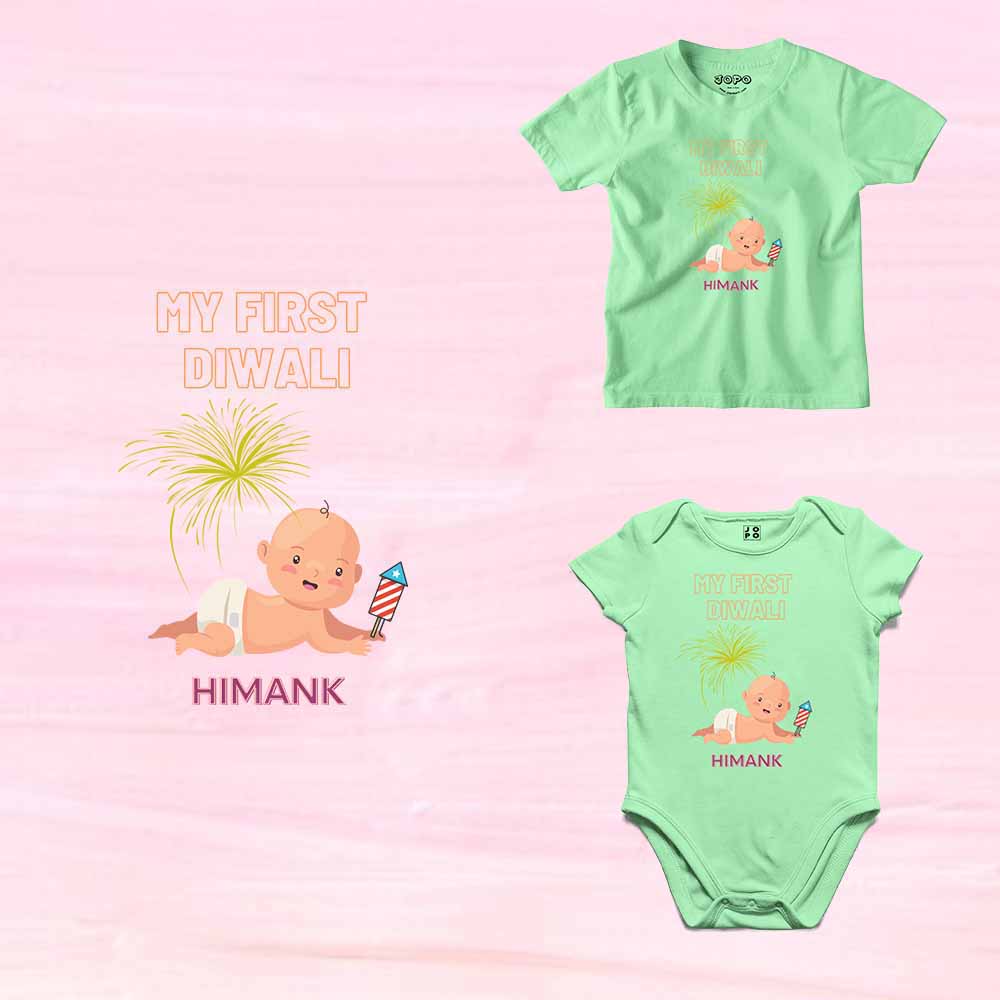 My First Diwali with Names Tshirt/Onesie